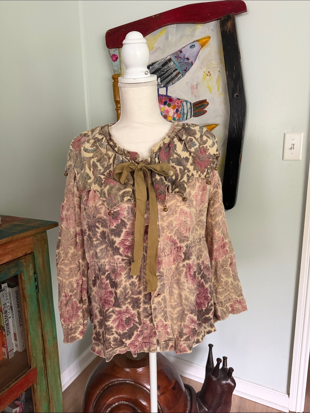 Magnolia Pearl Bell Collared Jacket with ribbon